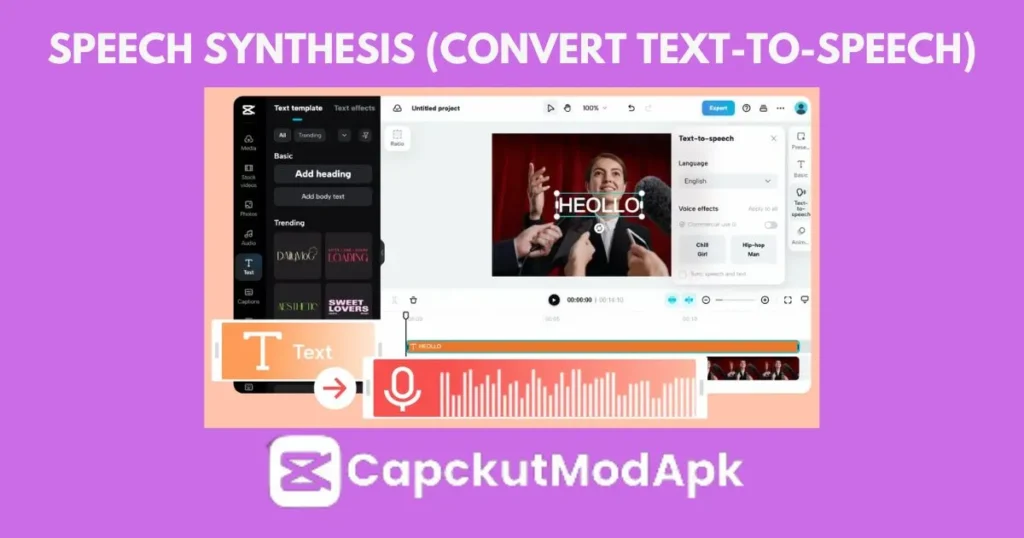 CapCut MOD APK Download Speech synthesis (Convert Text-to-Speech)